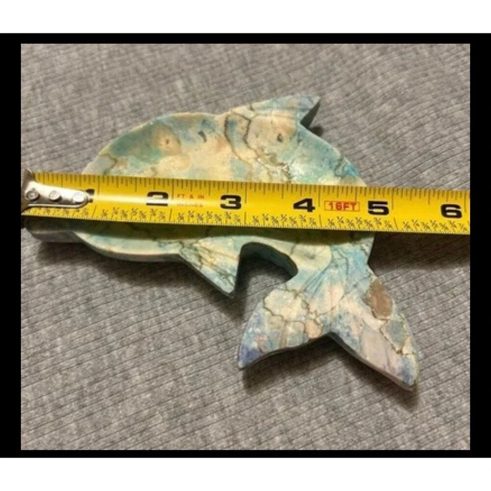 Vintage Dolphin Ocean Soap Dish Blue/Green Marble Beach House Decor